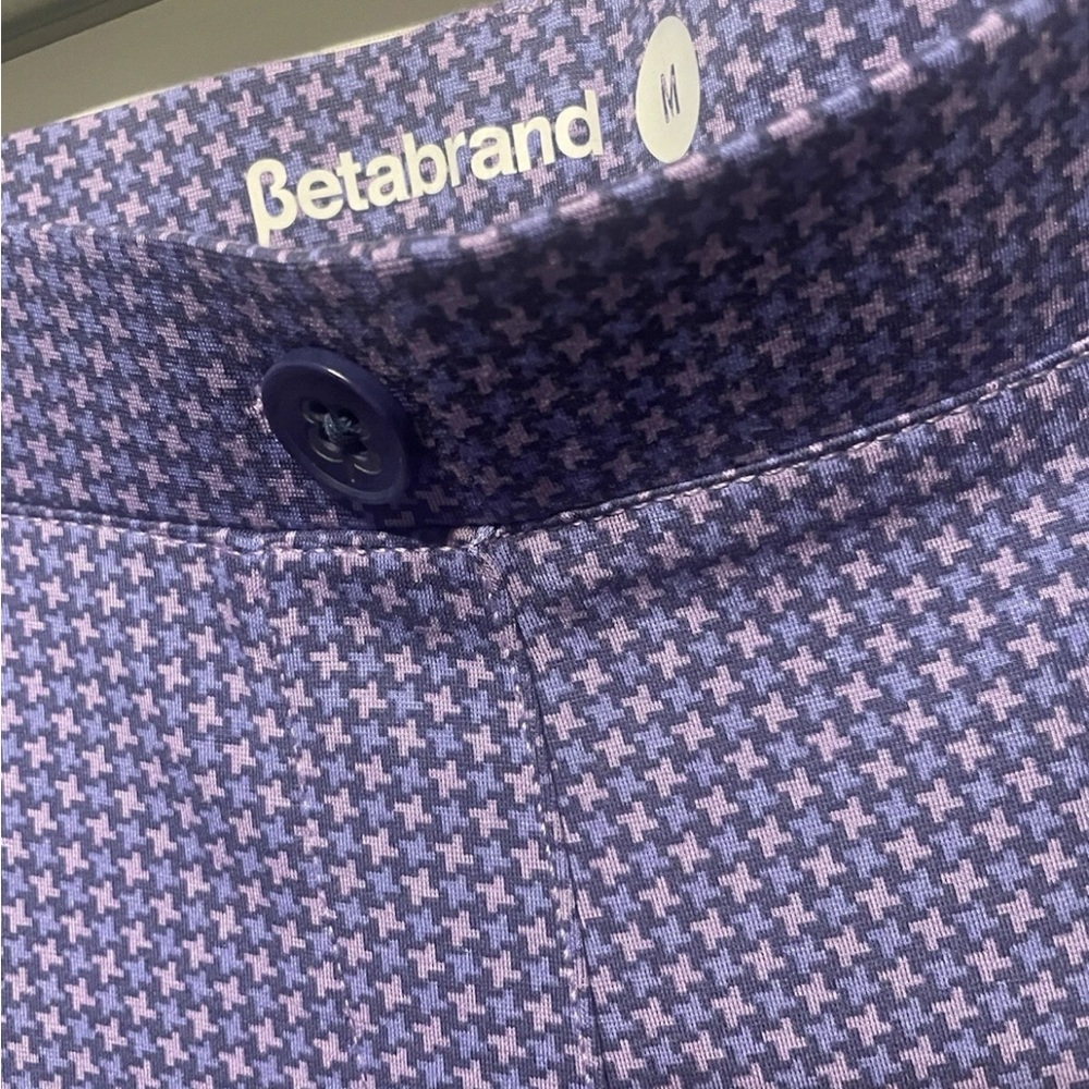 Betabrand Purple Houndstooth Women’s Stretch Slacks.